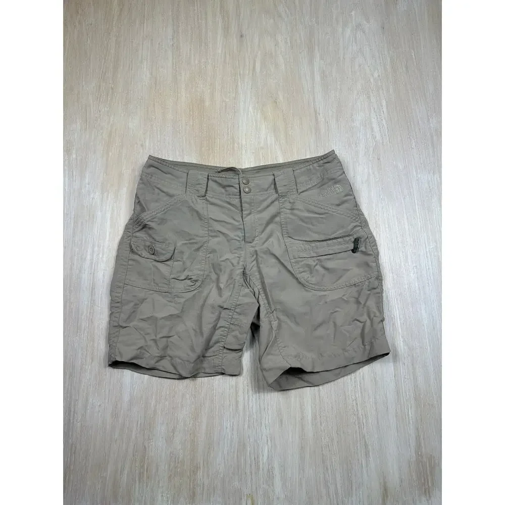 The North Face Paramount Taupe Nylon Hiking Cargo Travel Outdoor Shorts 10